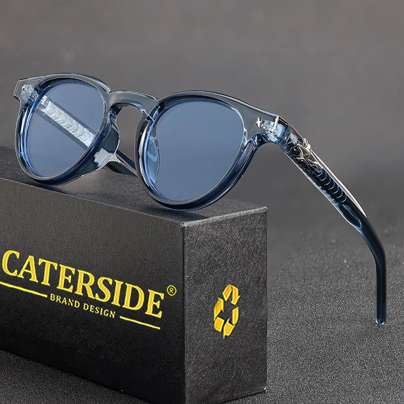CATERSIDE Retro Runde Kleine Sonnenbrille für Herren Vintage Punk Markendesign Luxus-Sonnenbrillen Damen Reise-Party-Brillen Geschenke – Detail 1
