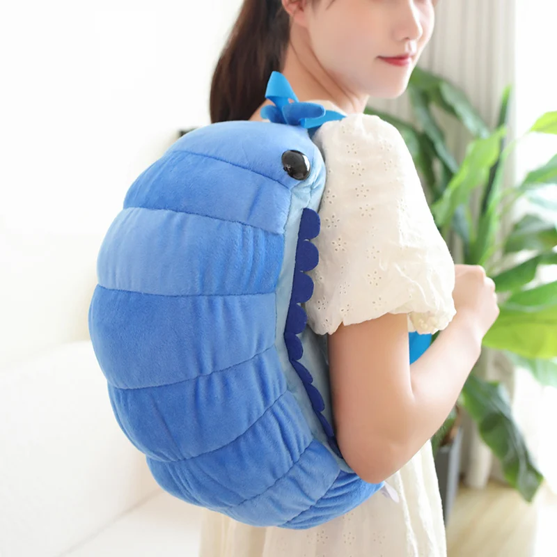 

High Quality 40cm Cute Animal Watermelon Worm Backpack Plush Toy Kawaii Cartoon Insect Children Backpack Small Shoulder Bag