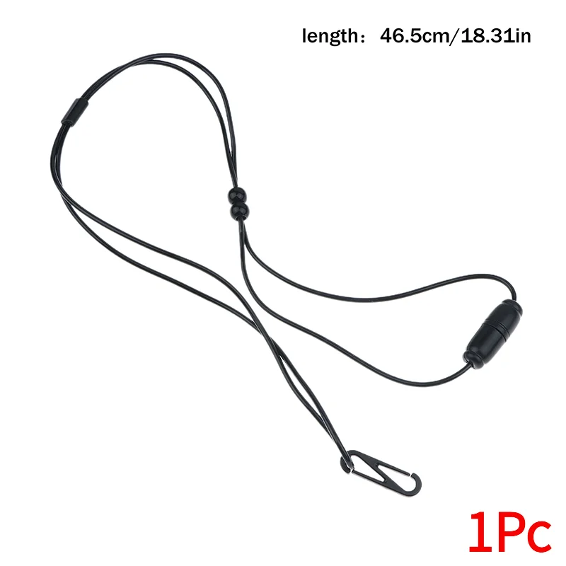 1Pc High Quality Multipurpose Referee Whistle Rope Lanyard Black PVC Whistle Strap Long Lanyard Key Hanging Rope.