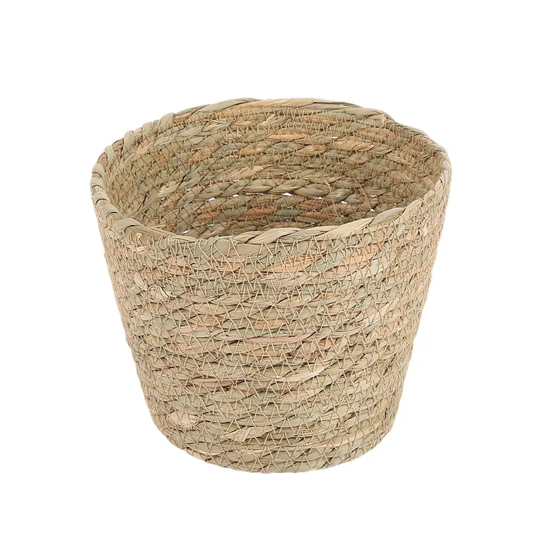 

Woven Grass Flower Pot Basket Indoor Balcony Planter Home Gardening Decorative Basket Clothing Storage Basket