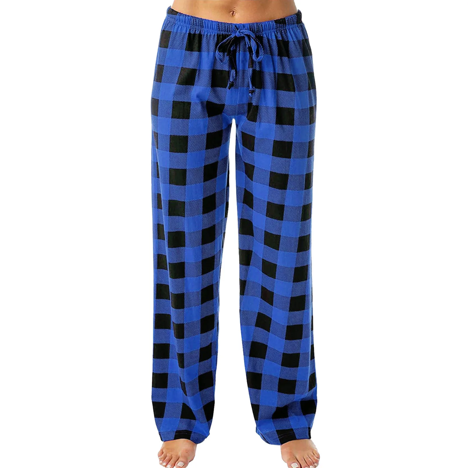 Pantalon Y2k Casual Pants Elastic Plaid Thin And Comfortable 2024 Autumn/winter Pajama Pants With Loose Drawstring Wide Leg Pant