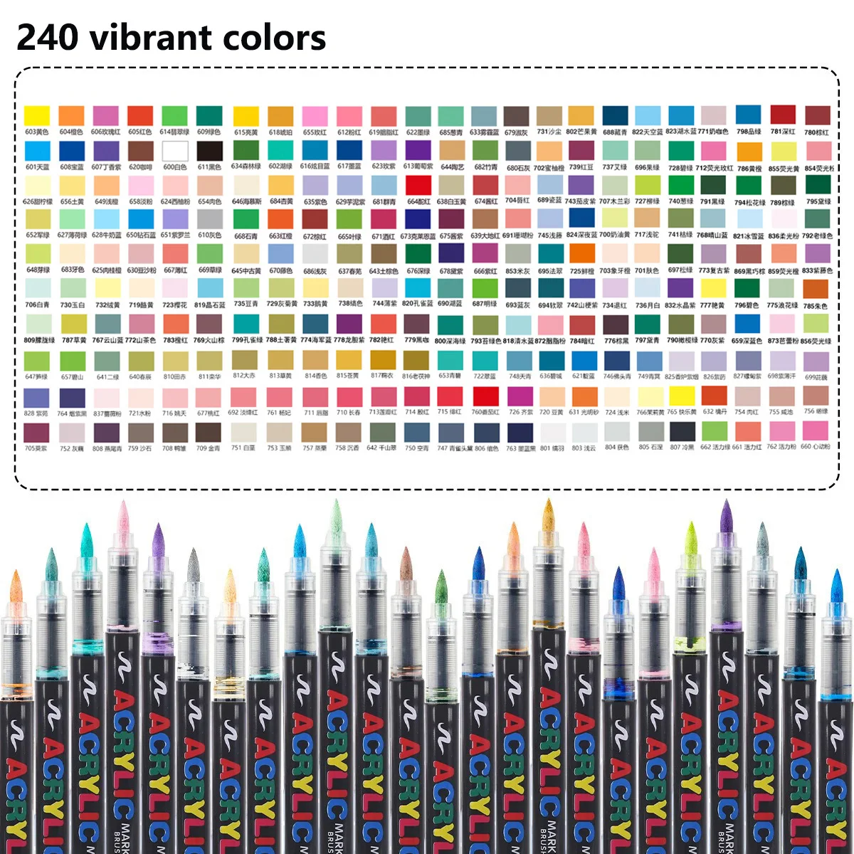12-366 kleuren acrylmarker set waterdichte acryl penseelmarker professionele acrylverfmarker doe-het-zelf kunstbenodigdheden
