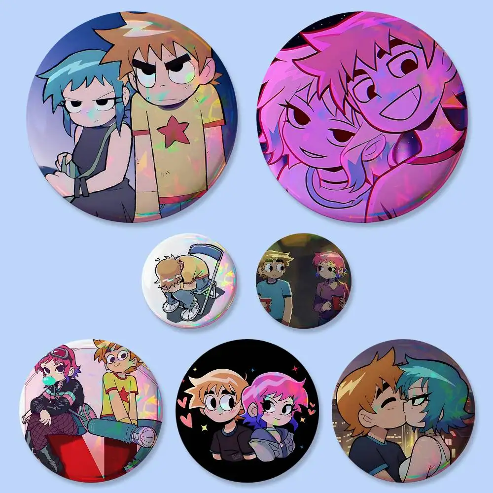 Divertidos Pins de Scott Pilgrim Vs The World, Redondos de 25, 32, 44, 58 y 75 mm, para Cosplay, Decoración de Bolsos, Regalos para Fans, Coleccionistas, Amigos, Broche, Souvenir