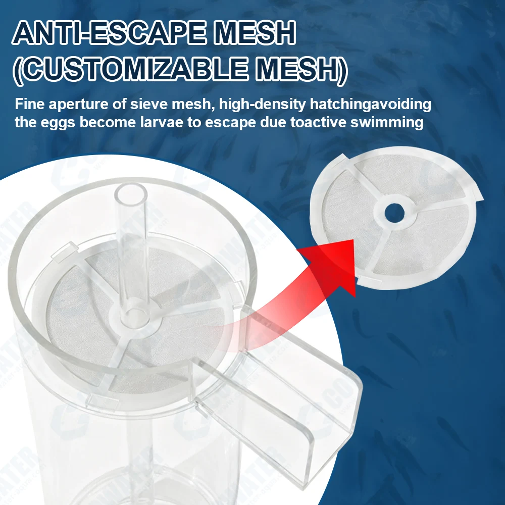 Cowater HJ-0 8L 26x16x450mm Indoor Tilapia Salmon  Jars Clear Cups Fish Eggs Aquaculture Equipment
