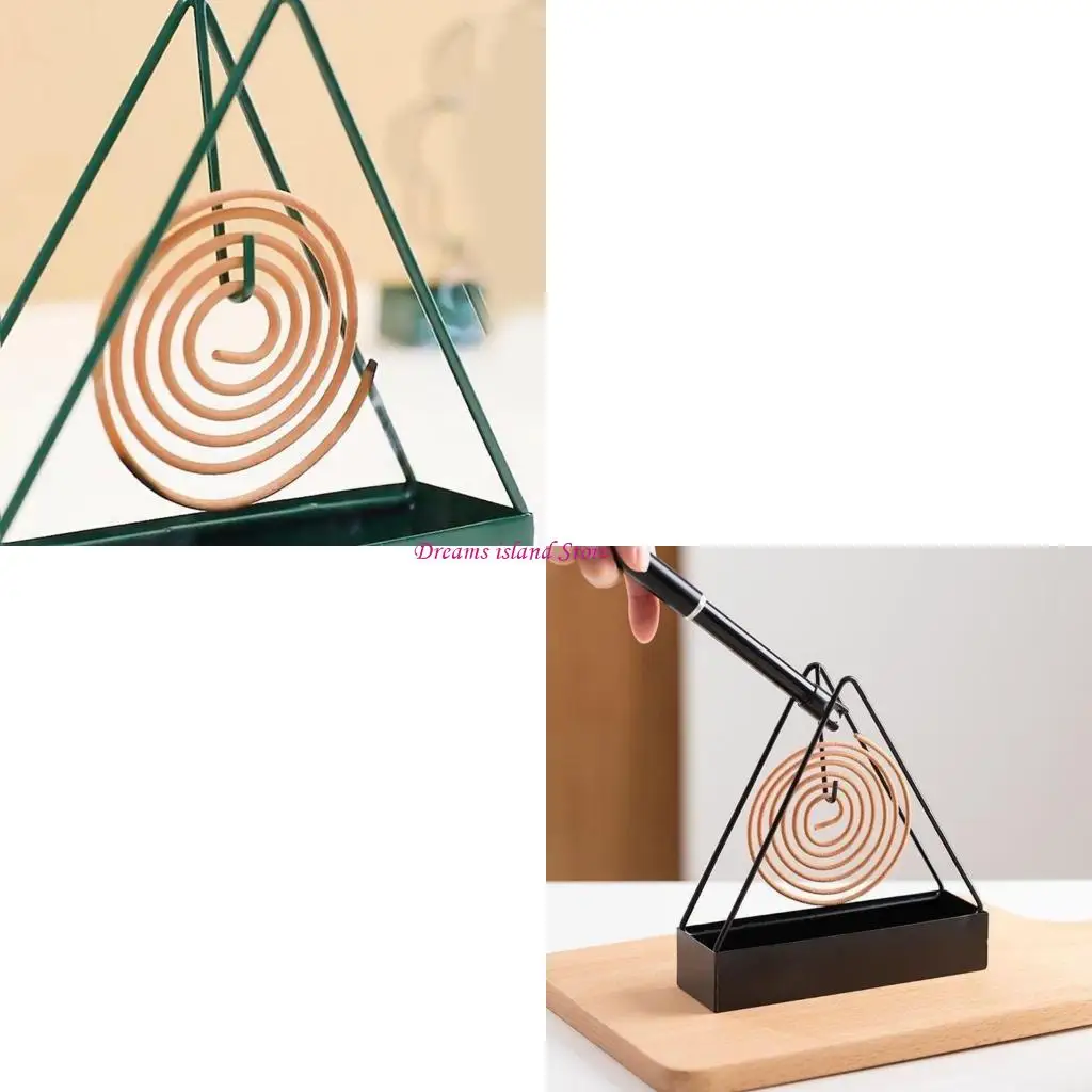 

Stable Triangular Mosquitoes Coil Hanger Stand Iron Construction Secure Hanging Hook Fit All Standard Coils Home Garden HX6C