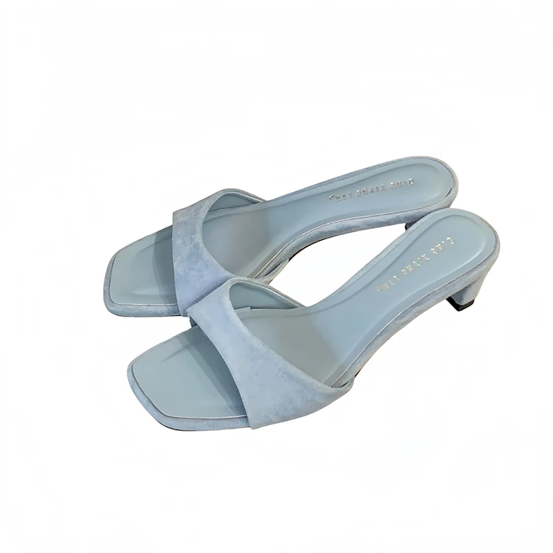

Blue Heels Slippers Brown Sandals For Woman Low Heels Summer Daily Wear Ladies Shoes 2026 Comfort Brown Sandals