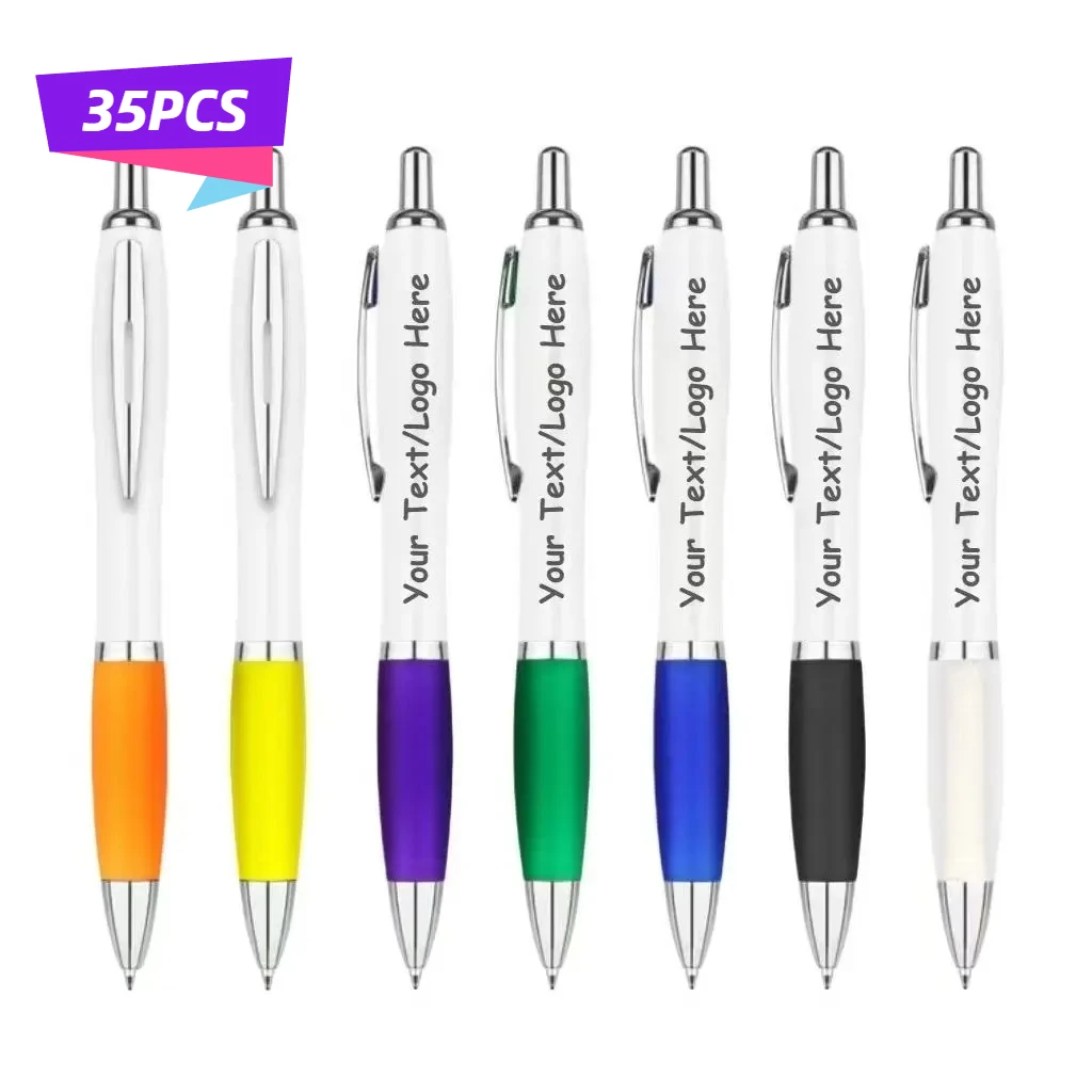 35PCS Customizable Ballpoint Pens Plastic Promotional Writing Instruments for Business School Hotel & Conference Giveaways