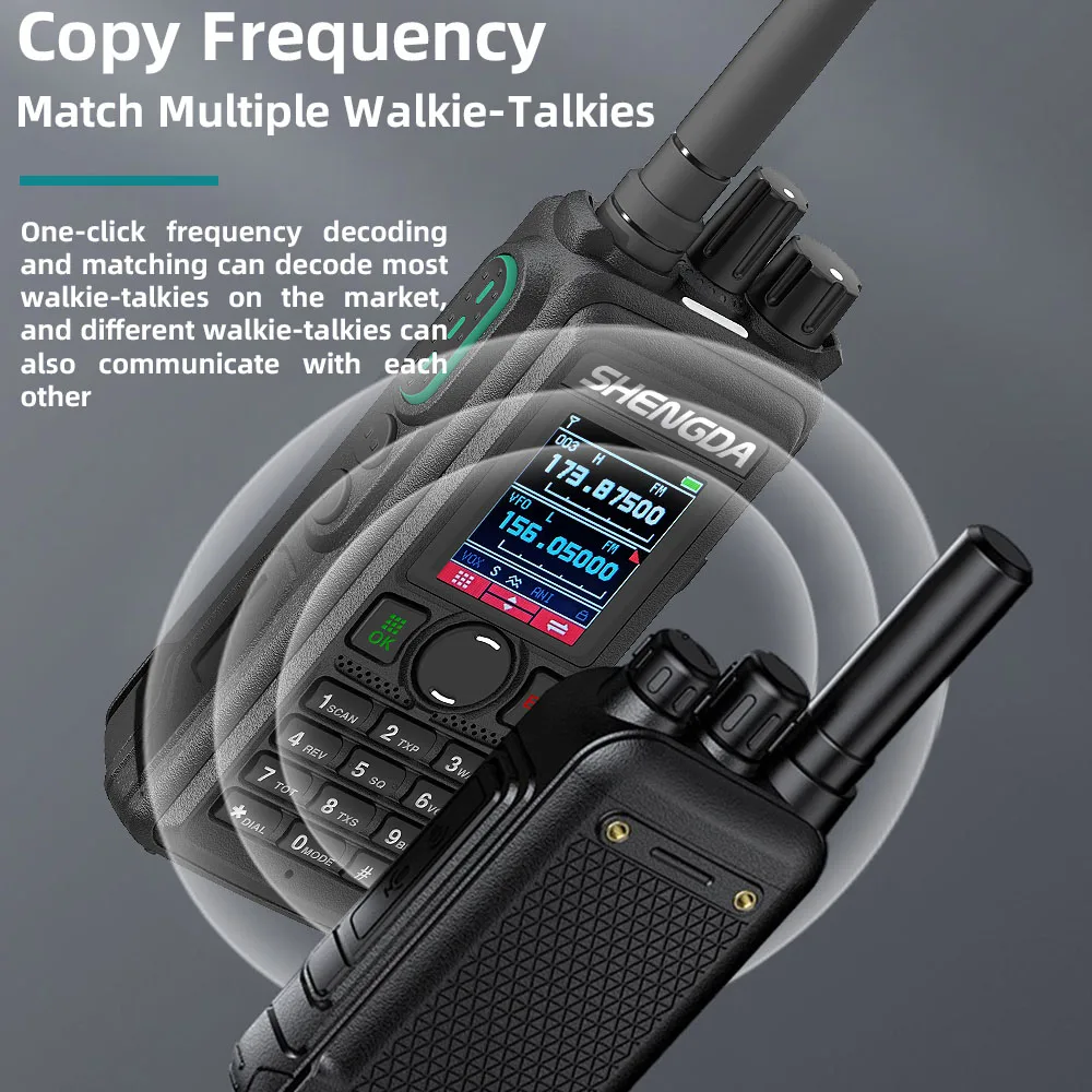 วิทยุสื่อสาร SD GT-16 10w ตั้งค่าความถี่อัตโนมัติ สแกนช่องสัญญาณ UHF/VHF ช่องต่อ Type-C และแท่นชาร์จ แบตเตอรี่ความจุสูง