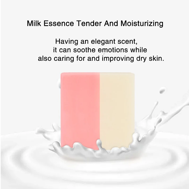 صابون حليب الورد بلونين، زيت طبيعي نباتي، صابون حمام مصنوع يدويًا، تنظيف لطيف، منتج تنظيف البشرة الناعمة