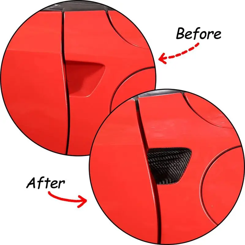 For Corvette C7 2014-2019 Real Carbon Fiber Car Door Handle Bowl Cover Trim Accessories-A54R