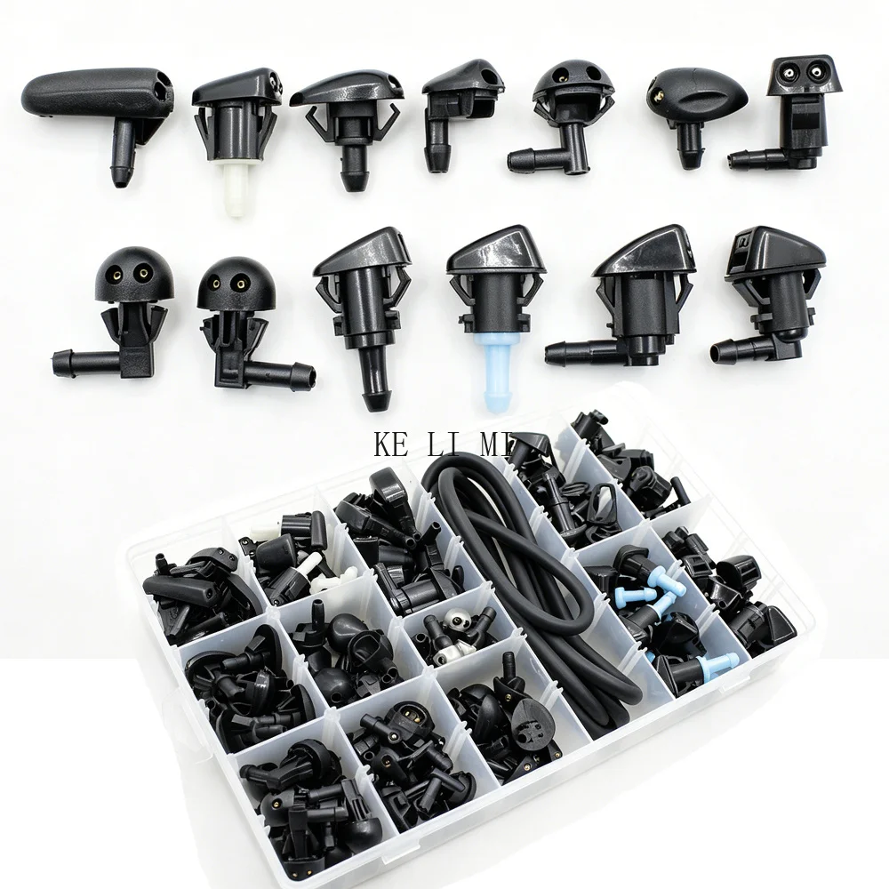 Adjustment Car Windshield Wiper Washer Nozzle Spray Jet Kits With Fluid Hose For Cars