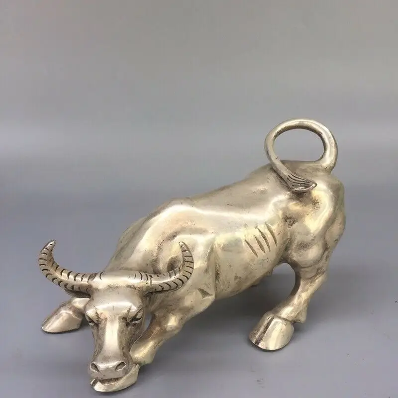 

Old Chinese Tibet Silver Handmade Ox Bull Statue