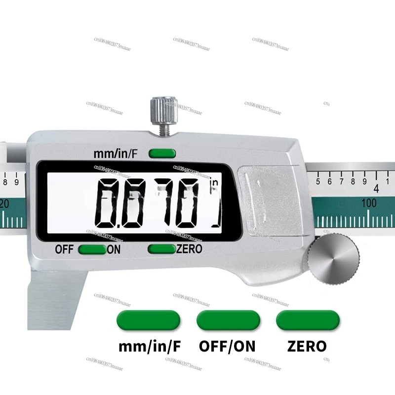 ET50 Green Large Screen Stainless Steel Vernier Caliper with Fractional Band Digital Display