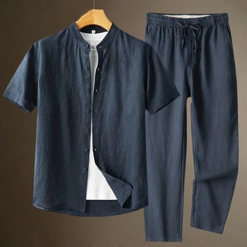 Navy blue (stand collar short sleeves) i