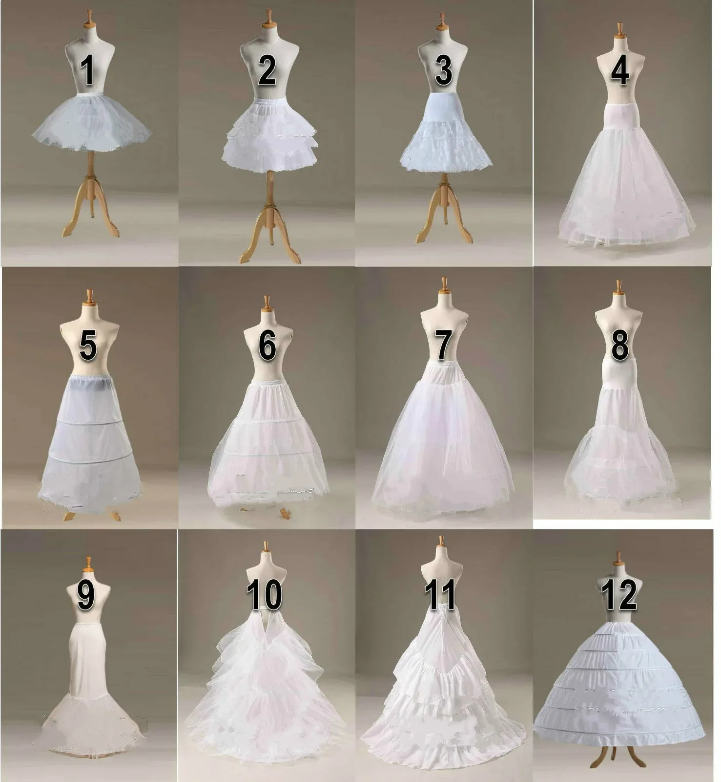 White A Line/Fishtail/Merimaid Hoop Hoopless Ball Gown Crinoline Petticoat Slips