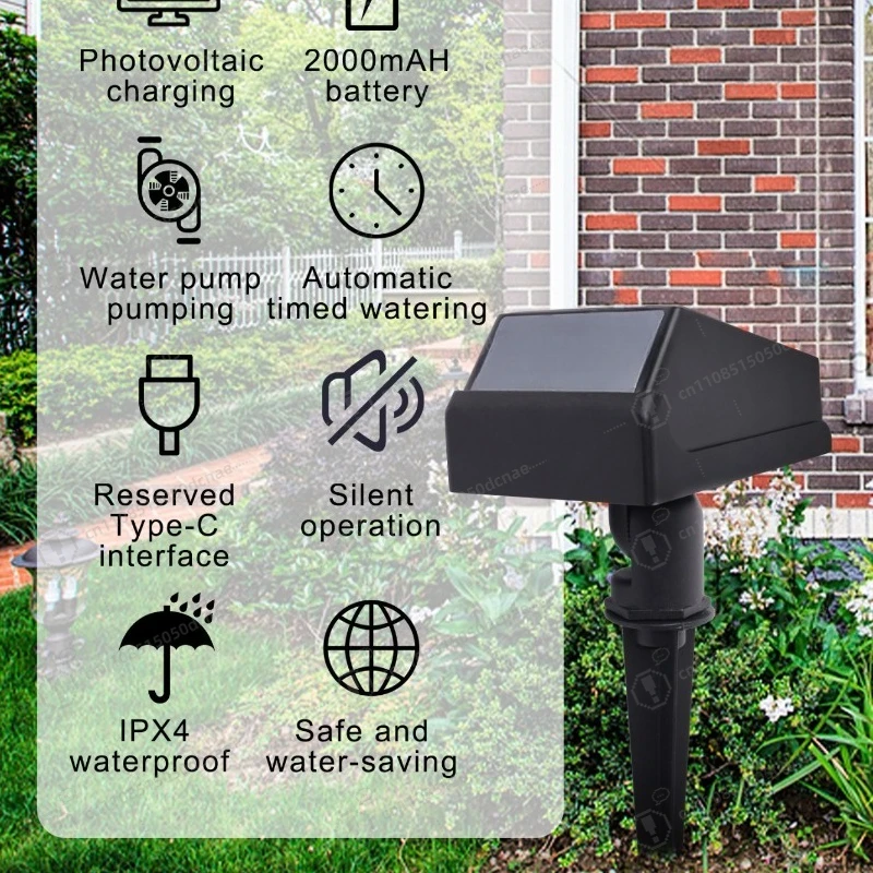 Ground Insert Solar Drip Irrigation System Automatic Timer Watering for Garden Outdoor
