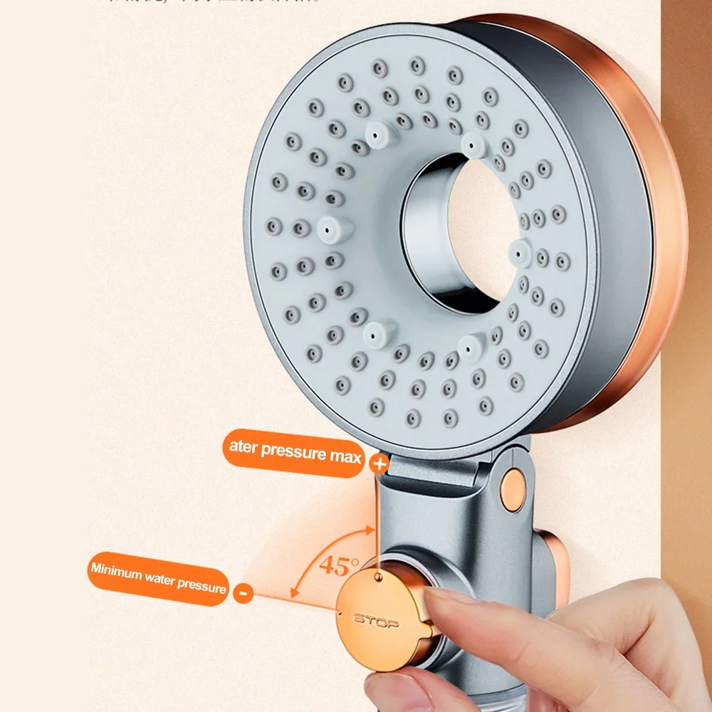 double-sided unique shower head bathroom 3 kinds of spray water-saving filter round rainfall adjustable nozzle booster sprayer