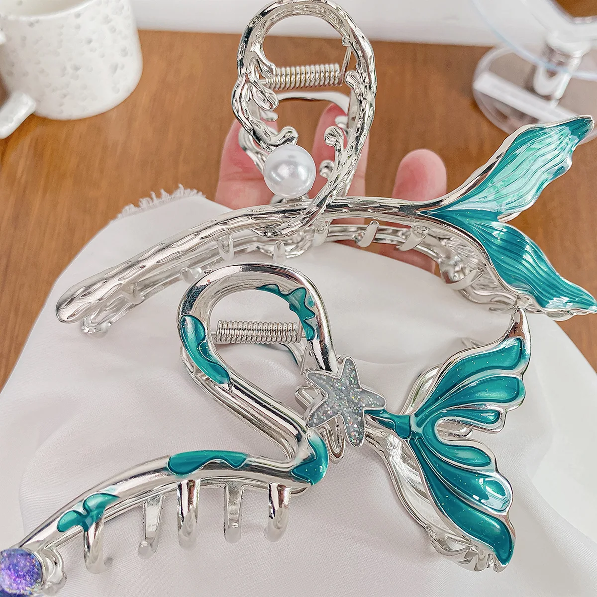 Blue Mermaid Tail Elegant And High-End Hair Accessories For Women