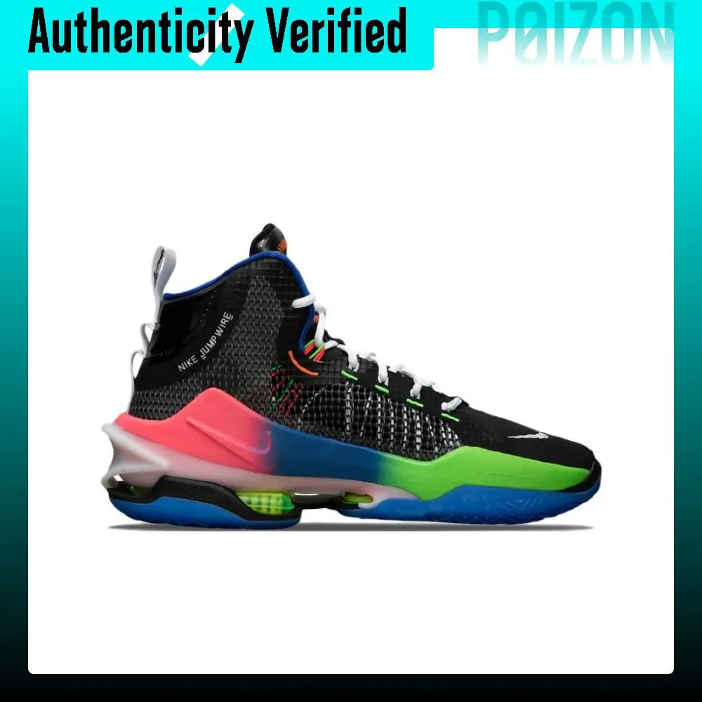 Zapatillas de baloncesto Nike Air Zoom GT Jump Ep para hombre, de caña alta, en color negro/rosa Racing/azul Game Royal, modelo DX4111-064.