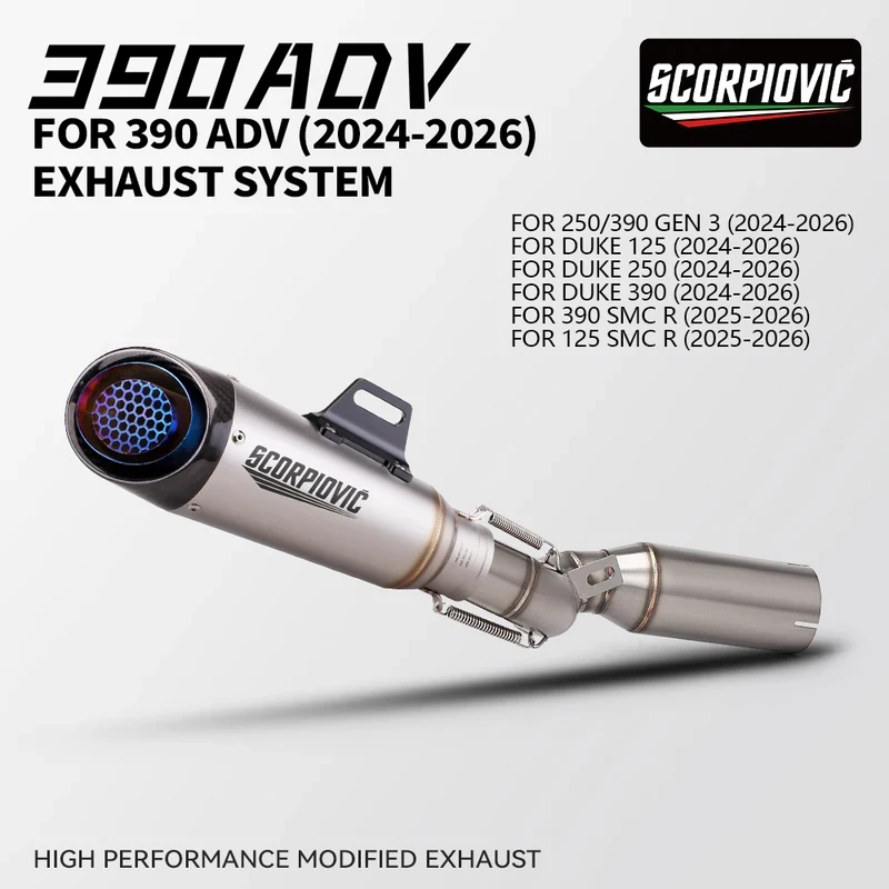 

Modified Slip-on Moto Exhaust System For 250ADV 390ADV Adventure Bike