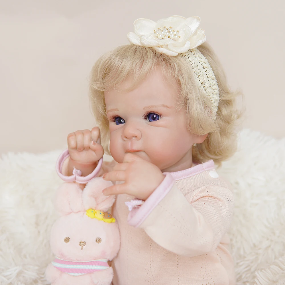 19 Inch 48 cm Real Baby Doll Vinyl Cotton Handmade Art Doll Cute Sleeping Newborn Silicone Realistic Reborn Baby Doll