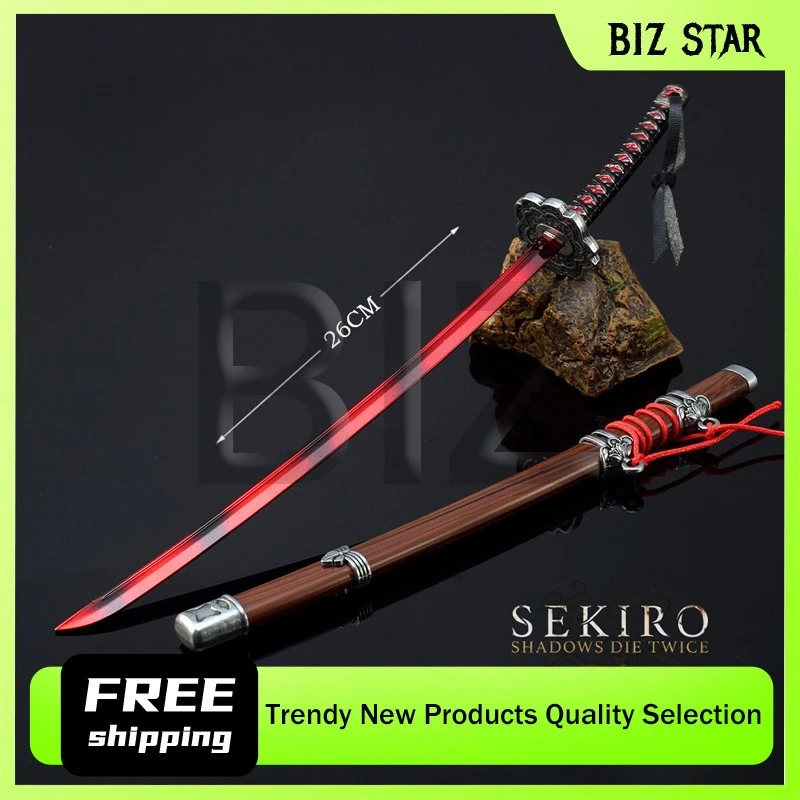 26cm/10.23in Sekiro Wolf katana knife Metal weapons props Game Peripherals Mini Japanese Katanas models Ornaments Boy Toys gifts