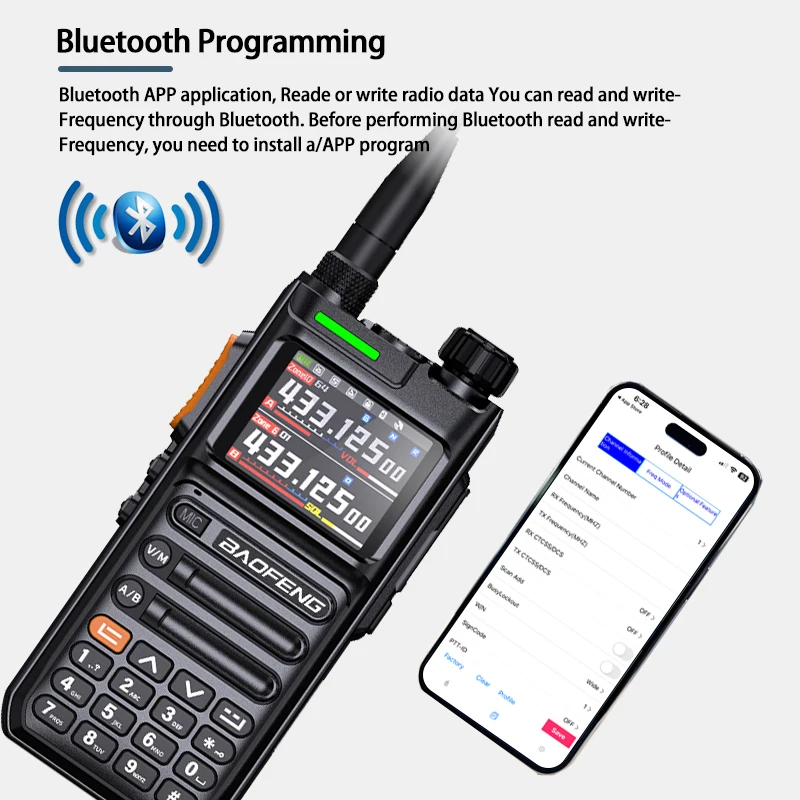 Nowy dalekiego zasięgu Walkie Talkie Baofeng UV26 High Power GPS Multi Band Bluetooth Programming Wireless Copy Freq Type-C Two Way Radio