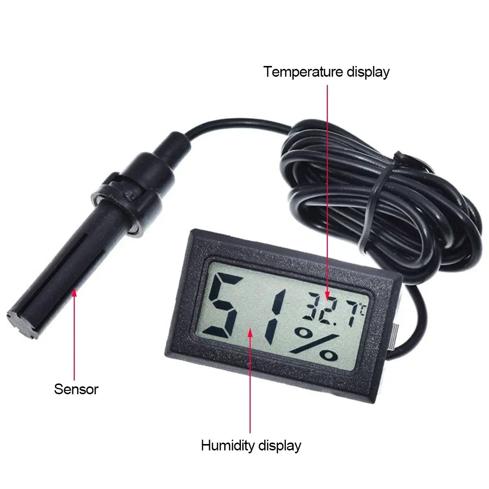 Mini LCD Digital Thermometer Hygrometer Gauge Tester Probe Incubator Aquarium Temperature Humidity Meter Sensor Detector Tester