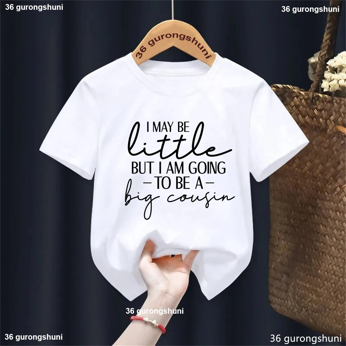 

I May Be Little But I Am Going To Be A Cousin Letter Printed T Shirt Girls/Boys Pregnancy Announcement Shirt Kawaii Kids Clothes