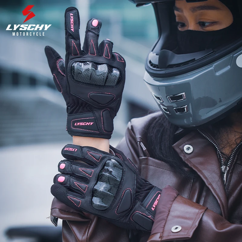 Woman Motorcycle Full Finger Gloves Cycling Equipment Motocross Motorbike Racing Anti-Slip Protective Gear Touch Screen Mittens