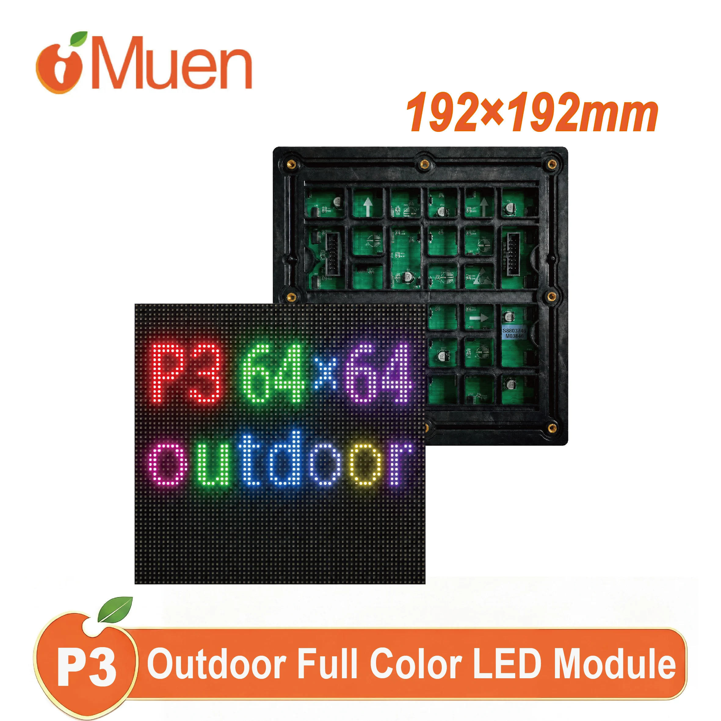 P3 LED Screen Panel Module 192×192mm 64×64 Pixels 1/32 Scan Outdoor SMD Digital Signage Full Color P3 LED Display Panel Module