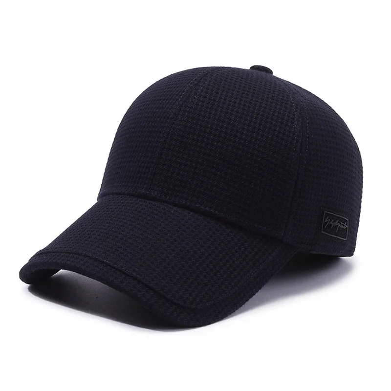 Men'S Winter Baseball Cap with Fleece Lining Thickened Windproof Ear Flap for Outdoor Activities Hand Washable Warm
