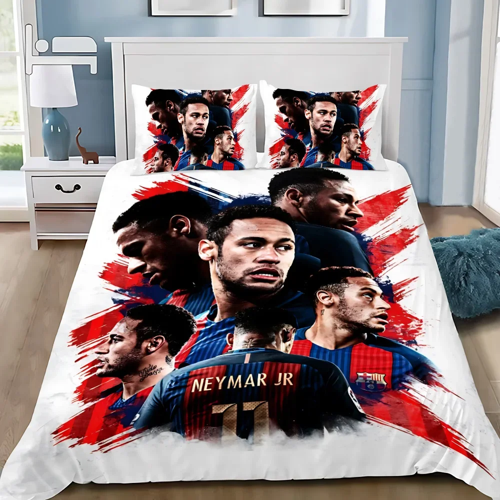 Game Duvet Cover Pillowcase Bedding Set Football Star Neymars Adult BoyGirl Bedroom Decoration Children Single Double Large Size