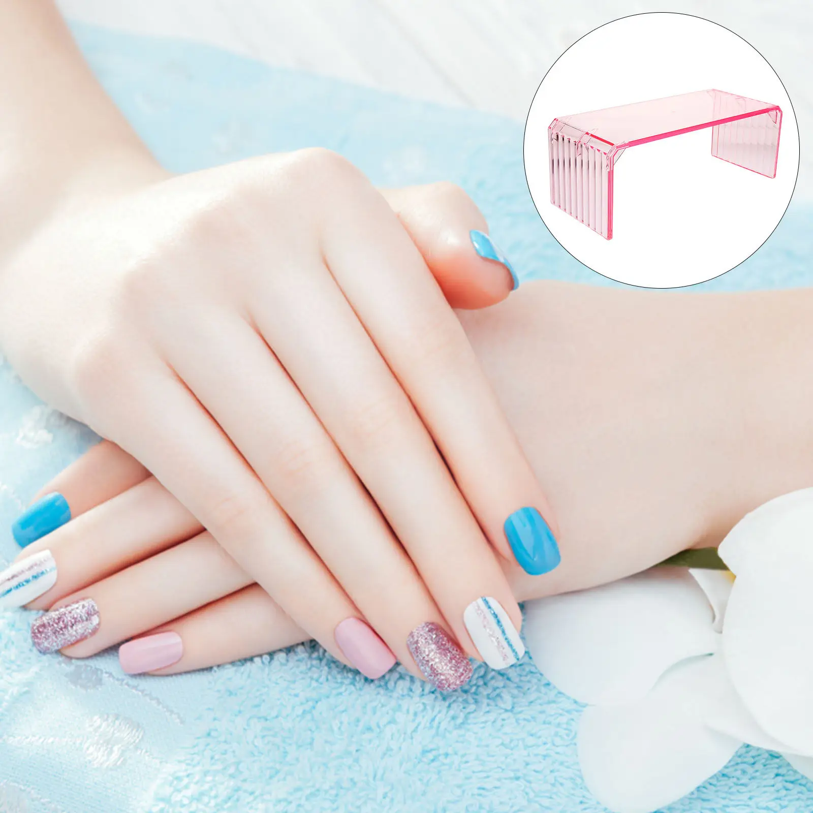 

Acrylic Nail Arm Rest Stand Simple Delicate Design Comfortable Manicure Hand Rest Holder for Desktop Nail Art Salon Use