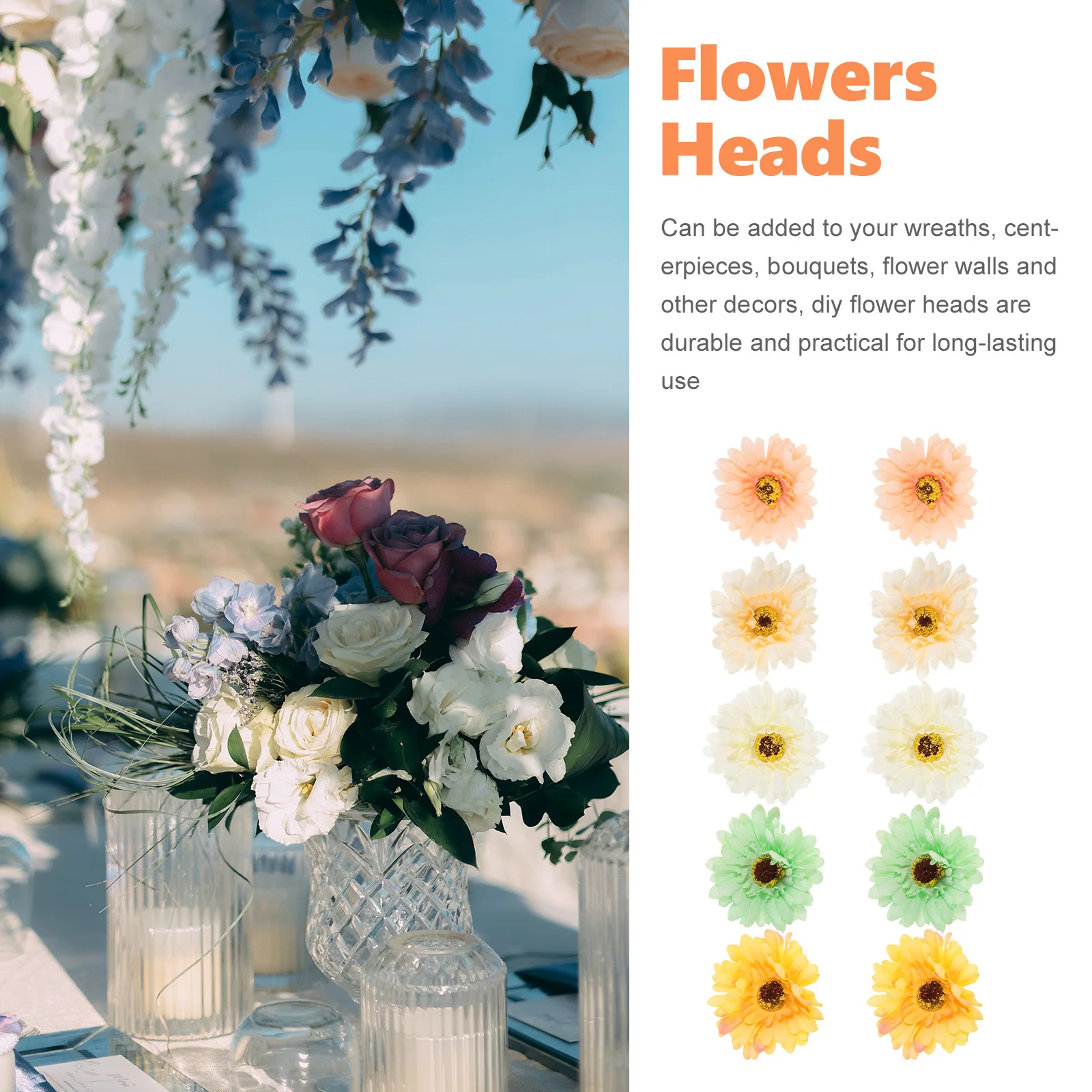 10 قطعة نابض بالحياة وهمية زهرة الأقحوان ديكور الاصطناعي ديزي للمنزل الزفاف الديكور حية محاكاة الدعائم