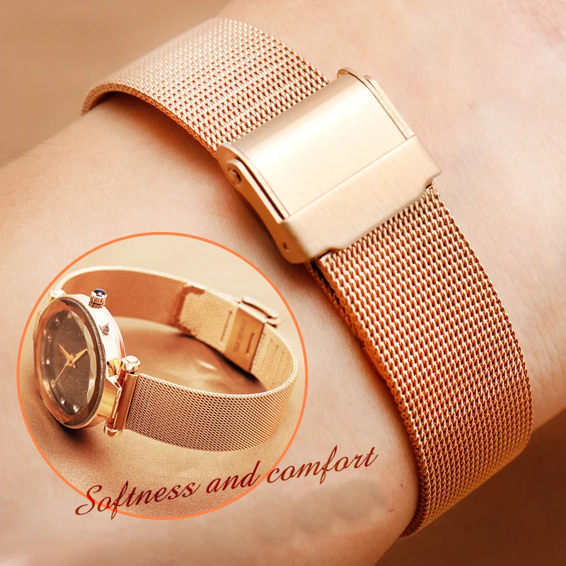 Bracelet en maille tissée cryptée pour montre pour femme, bracelet en métal respirant, série MOL Sheen, SHE-4539, 4540, JO12, 14mm