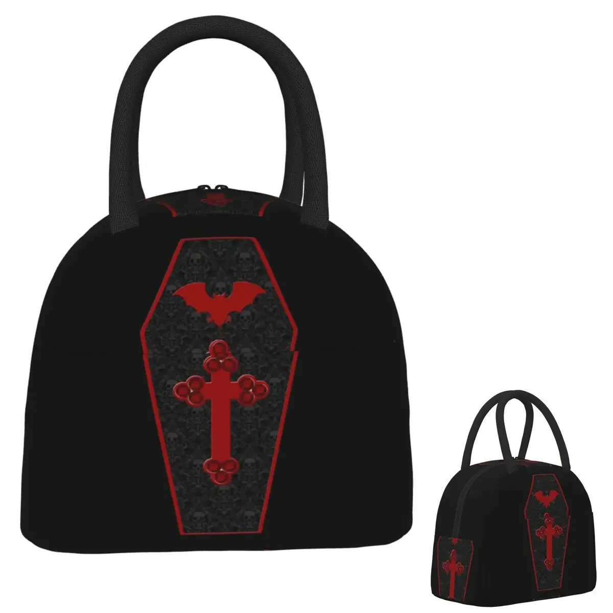 Gothic Vampire Halloween Haunted Mansion Insulated Lunch Bag for Women Kids Portable Food Boxes Thermal Lunch Box Tote
