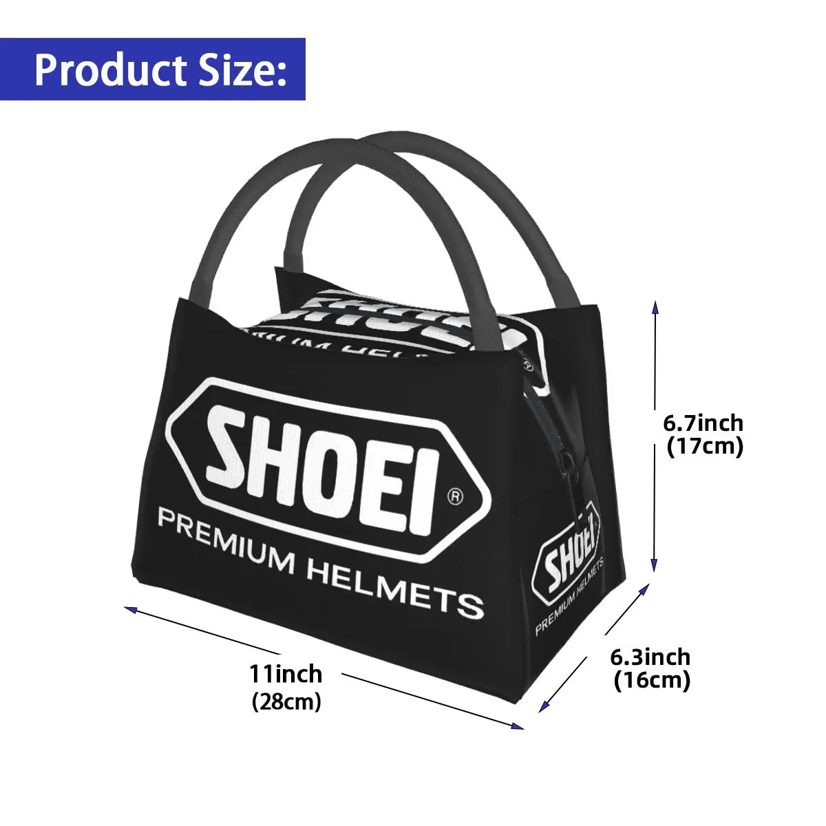 Shoei Motorcycle Helmets Insulated Lunch Bag for School Picnic Storage Food Boxes Portable Container Cooler Thermal Lunch Box