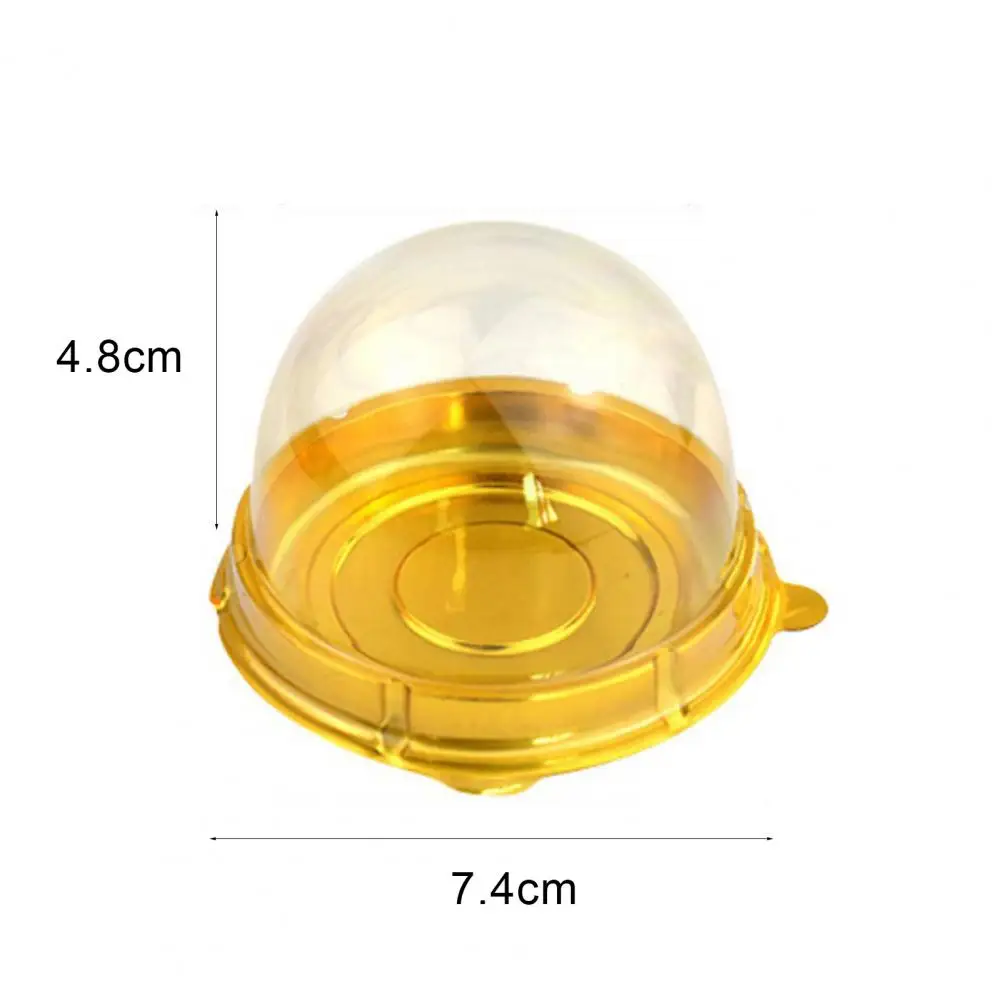 Box Plastic Container 50Pc/Set Round Cupcake Case Disposable Moon Cake Dome Egg Yolk Crisp Carrier Holder Packaging