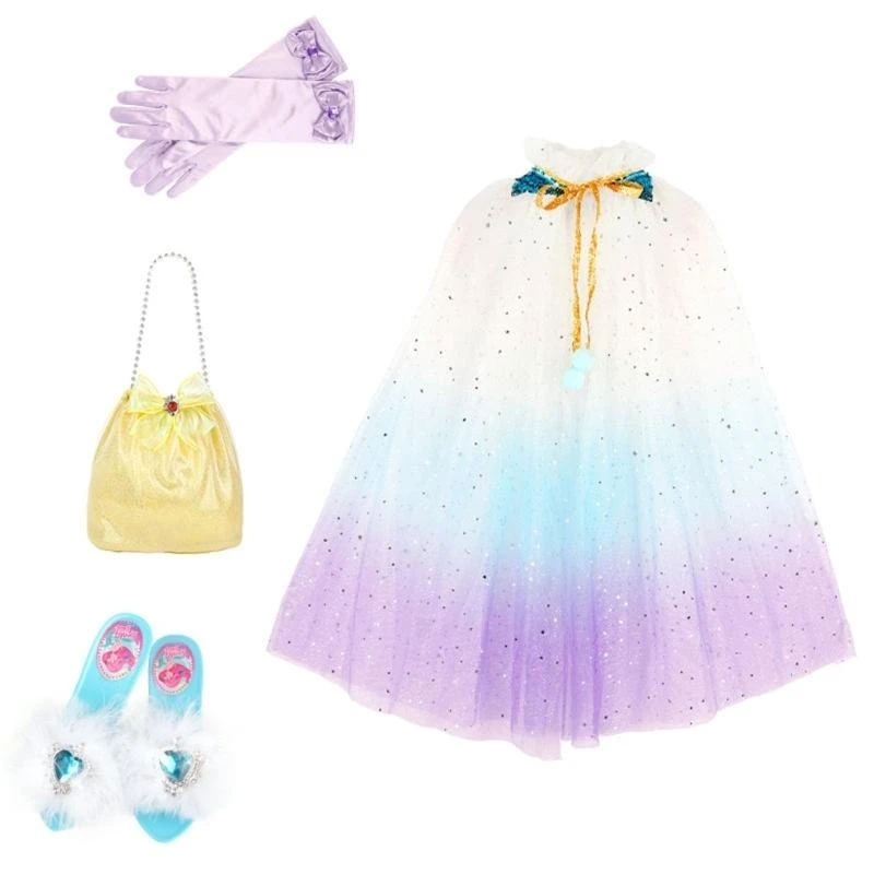 プリンセス コスチューム ドレス 女の子用 誕生日 クリスマス ハロウィン パーティー 手袋、ハンドバッグ、アクセサリー付き ギフトアイデア 15UB