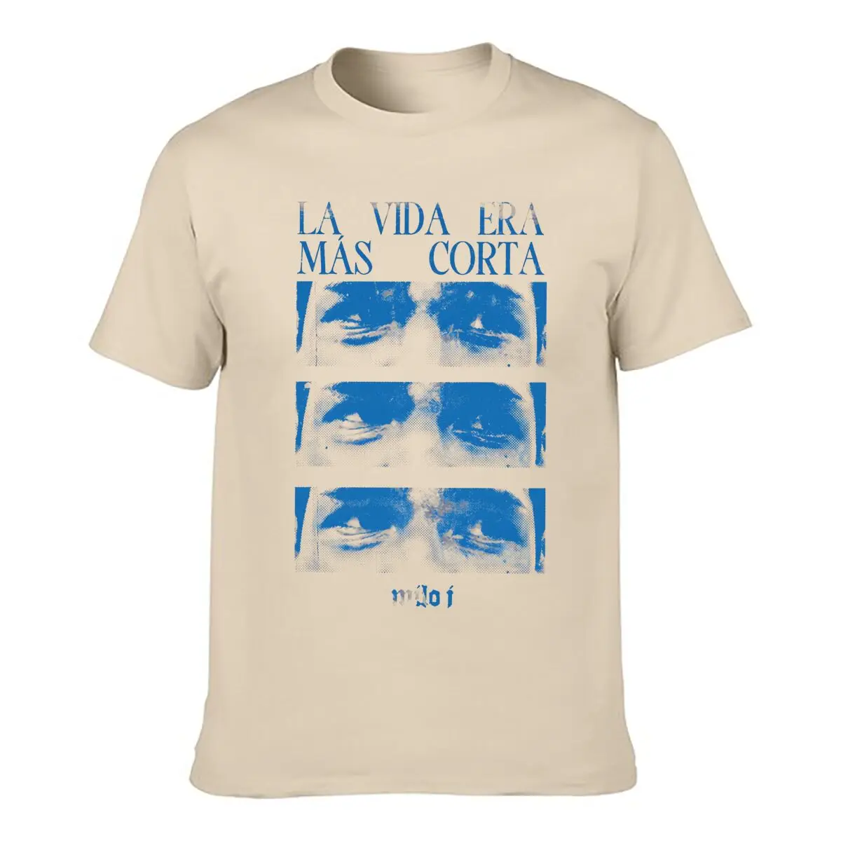 La Vida Era Mas Corta Blue Eyes Moi Solid Washed Vintage Tee Distressed Loose