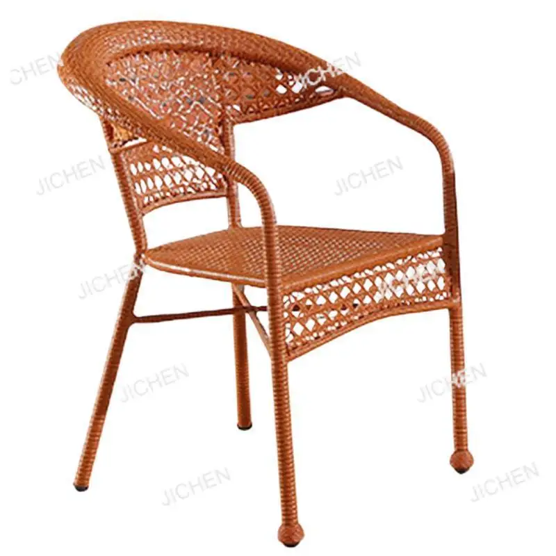 

Thickened double tube rattan rattan chair back chair home single single woven chair balcony outdoor