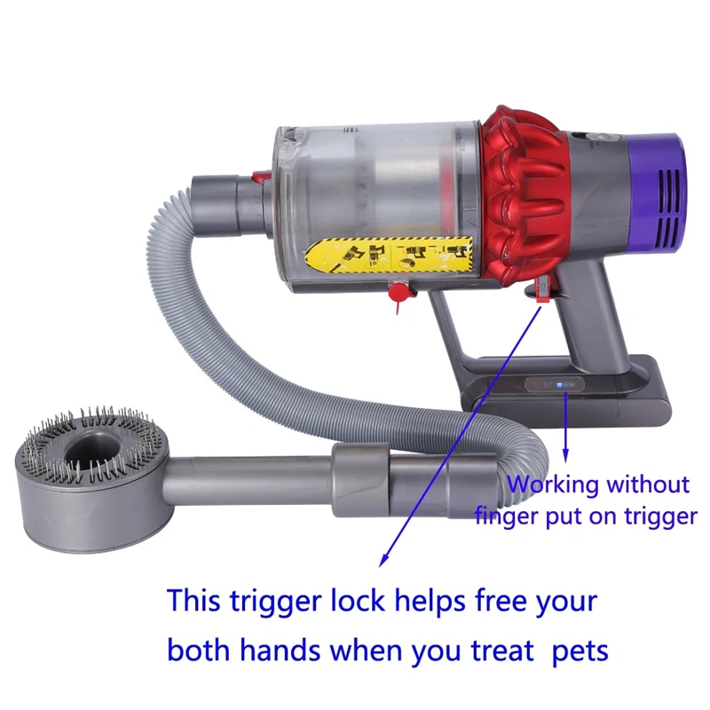 Parte inferior de bloqueo de gatillo para aspiradora Dyson V6 V7 V8 V10 V11, accesorios de bloqueo de botón de encendido, libera tu dedo gris 2 uds