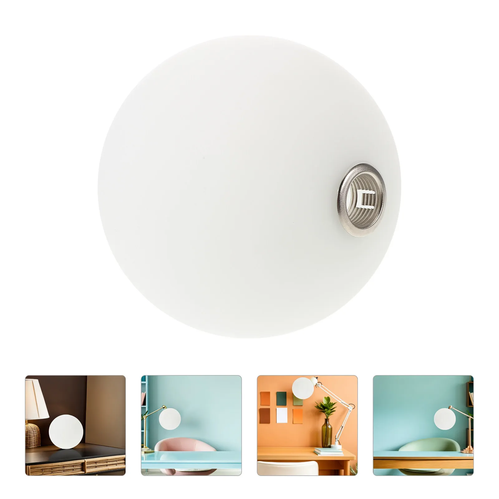 

White Glass Globe Lampshade Frosted Round Pendant Light Cover G9 Ceiling Lamp Shade Replacement for Hanging Lights