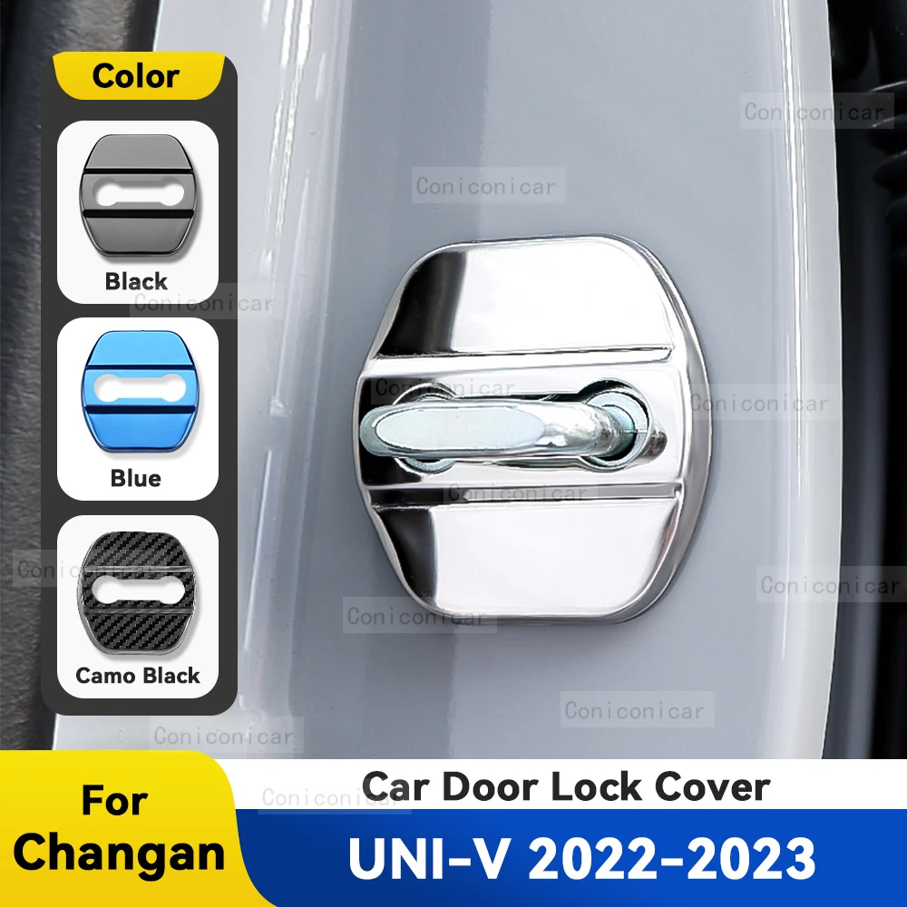 Car Door Lock Buckle Cover Anti-rust Cover Decoration Stainless Steel Protection Accessories For CHANGAN UNI-V 2022 2023 UNIV