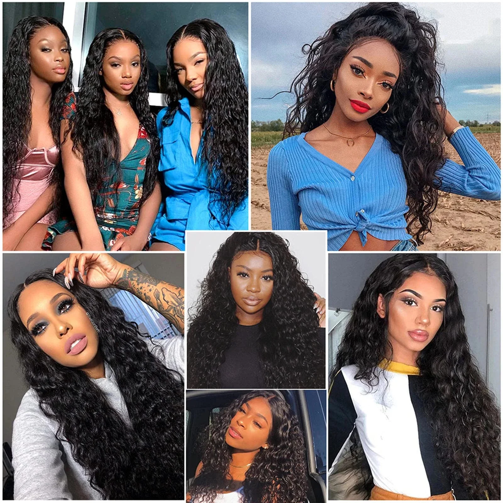 Water Wave Hair 3 Bundles With Closure 100% Natural Human Hair Weave Bundle With 4x4 Closure Human Hair Extensions Natural Color