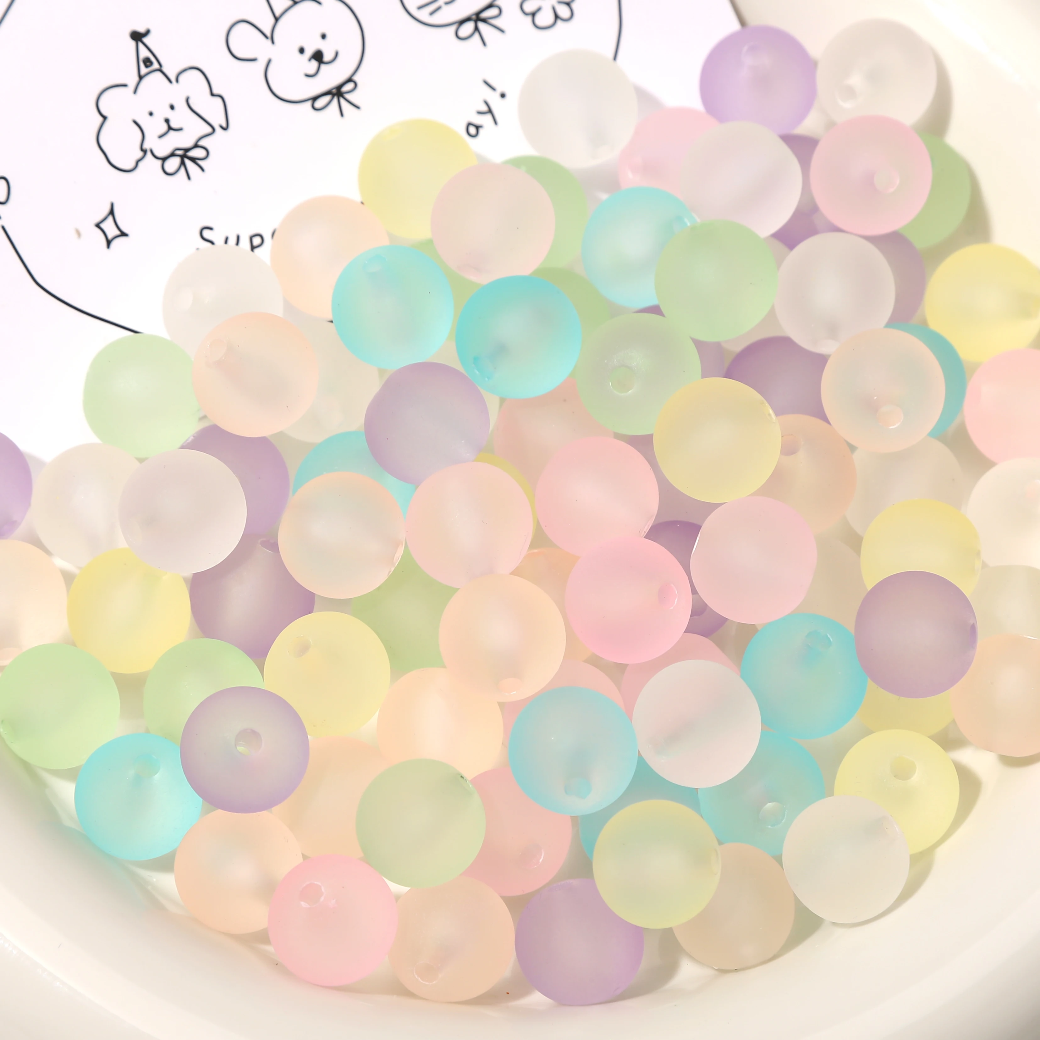 10pcs 8mm Acrylic Soft Touch Beads Multicolor DIY Craft Charms Bracelets Necklaces Bags Phone Lanyards Making Supplies