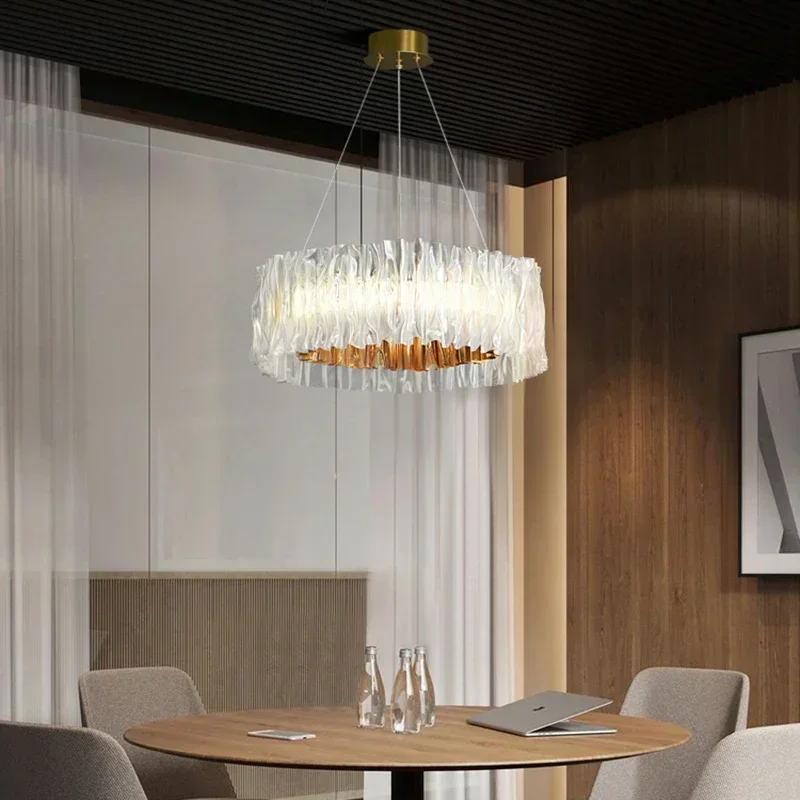 Italian Desinger Nordic Acrylic Pendant Light Modern Round LED Chandeliers Living Dining Room Decor Bedroom Lighting Fixutres