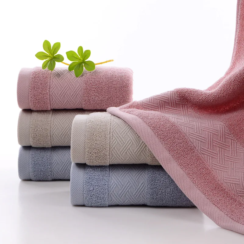 Plain cotton towel, thickening for household travel and outdoor use, soft and non-fading towel absorbent, adult men and women