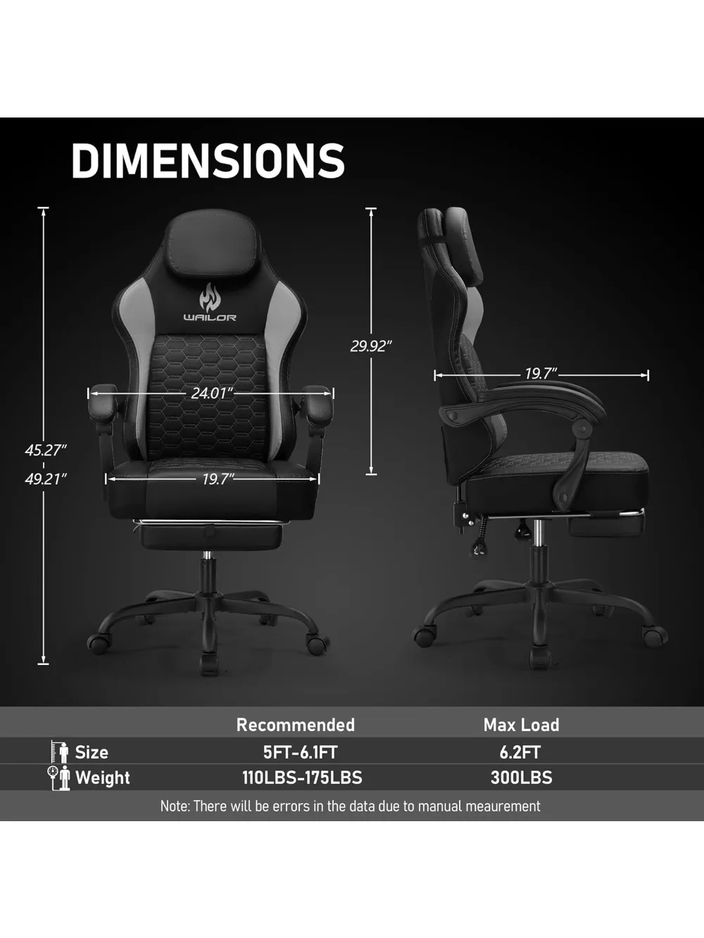 كرسي ألعاب مع وسادة زنبركية للجيب، كرسي كمبيوتر لألعاب الفيديو مع مسند للقدمين للبالغين، كرسي جلدي عالي الظهر